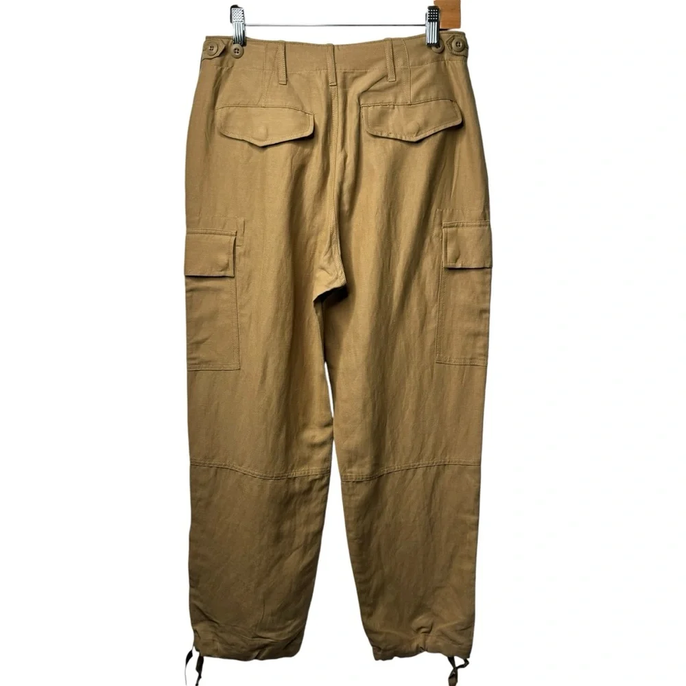 Polo Ralph Lauren Khaki Silk/Linen Blend Cargo Pants NWT 6 - Picture 8 of 10